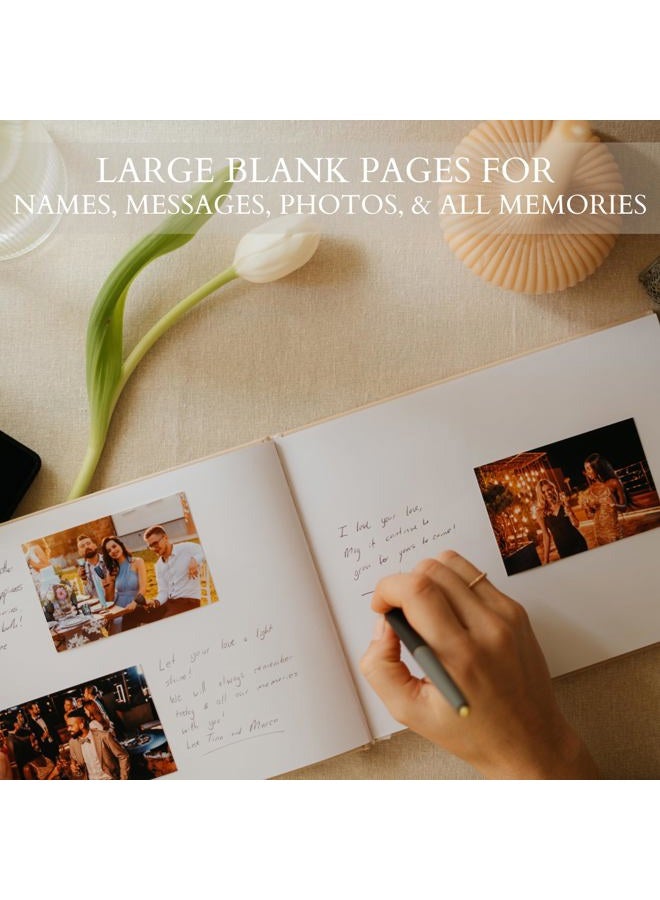 ZICOTO Beautiful Wedding Guest Book for Your Wedding Reception - Simply Elegant Guestbook to Sign in and Add Polaroid Photos - The Perfect Wedding Or Baby Shower Guest Book for The Special Day - Image 2